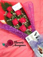 Bouquet 7 rosas más chocolate, imagen-2