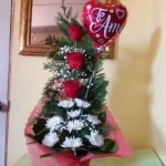 Arreglo 3 rosas + trufas la fete + globo metalico, imagen-2